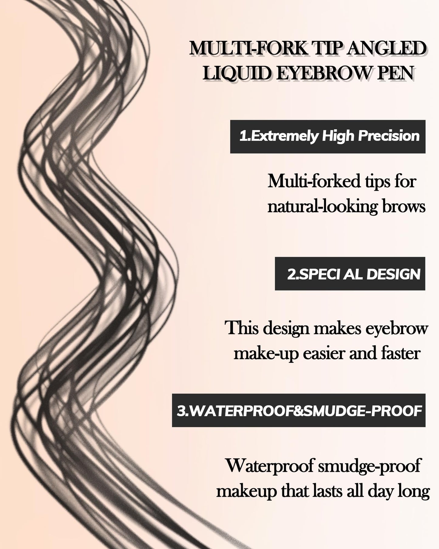 Microblading Liquid Eyebrow Pencil, Waterproof Smudgeproof Multiple Fork Tip Angled Wild Tinted Brow Pen,Filler Dye Eye Brow Pencil Thin Hair Like stroke for shaping,Women Makeup Last All Day-01 Brown