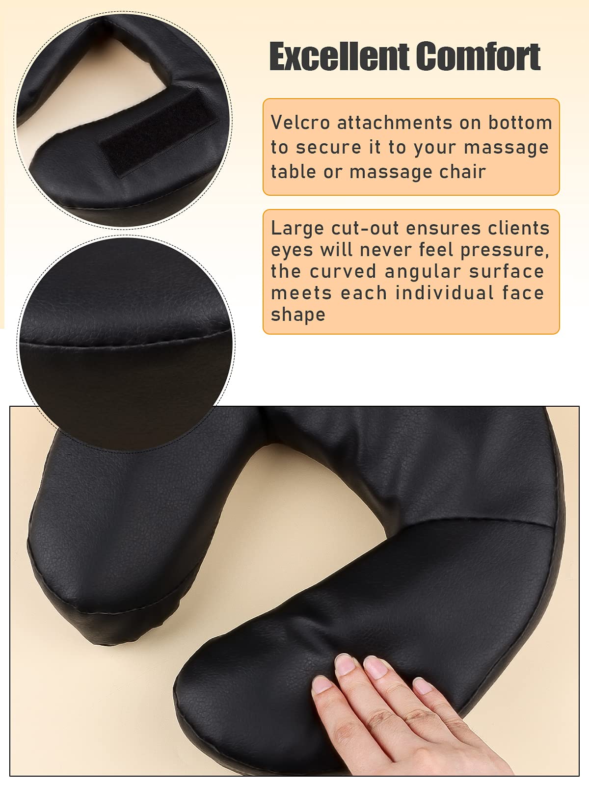 EBANKU Massage Face Cradle Massage Table Headrest Pillow, Standard Universal Adjustable Headrest Cradle with Pillow for Massage Tables