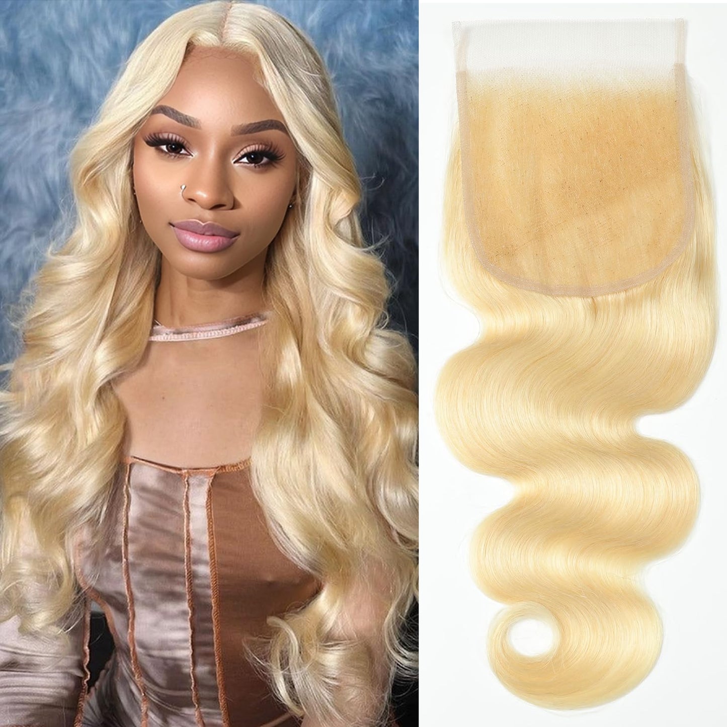 5x5 HD Lace Closure Body Wave Human Hair - Pre-Plucked Natural Hairline (10 Inch, Natural Color)