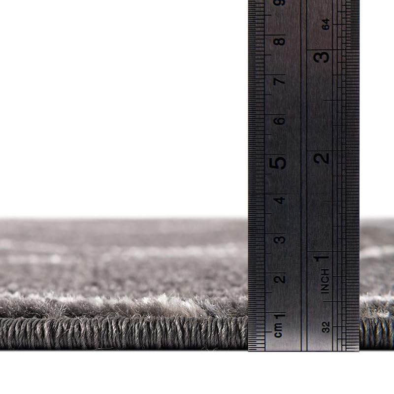 Unique Loom Trellis Frieze Area Rug - Geometric 6'1" x 9' Dark Gray/Ivory
