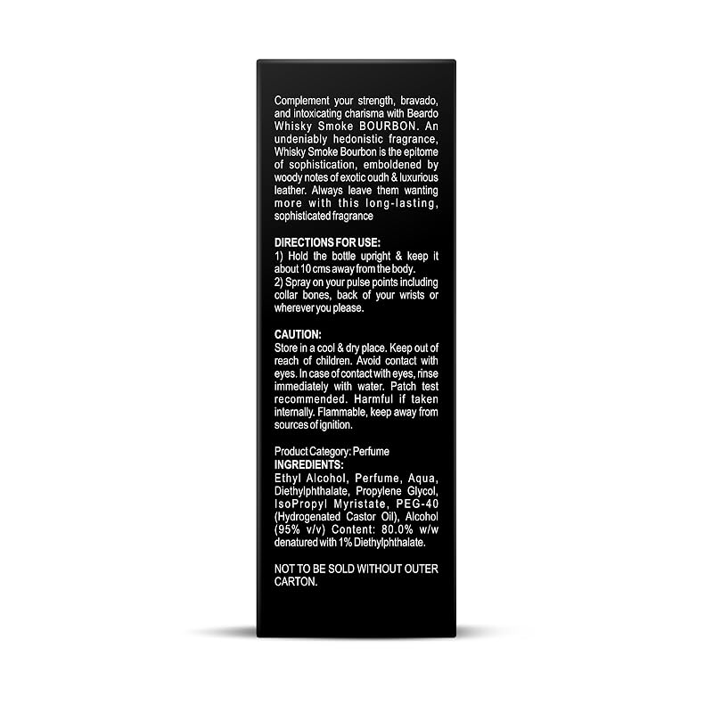 Beardo Bourbon Whisky Smoke Perfume 50ml – Woody Leathery Scent for Date Night