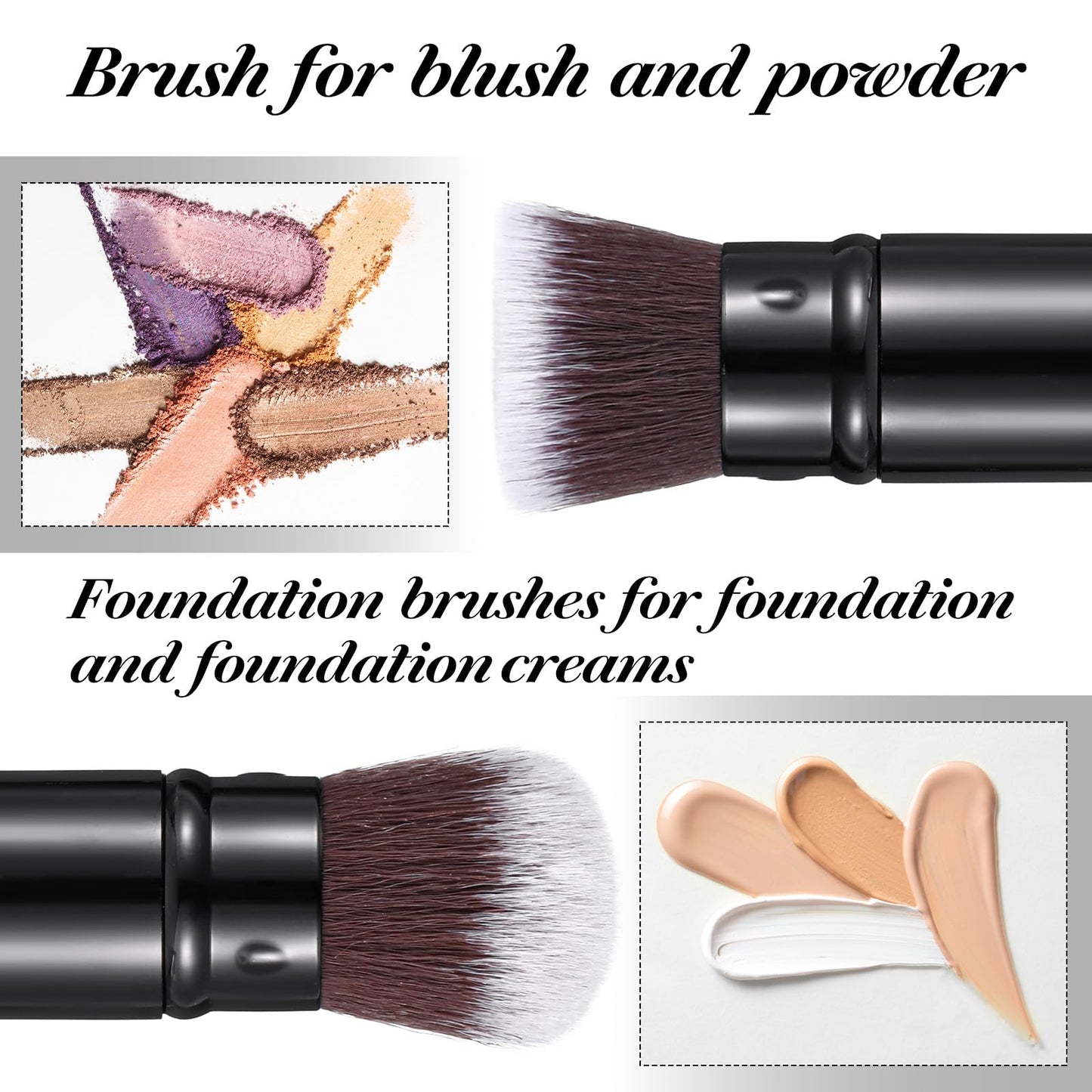 3 Pack Retractable Kabuki Brush Travel Kabuki Foundation Brush Retractable Face Blush Makeup Brushes For Blending Liquid Blush Bronzer Buffing Sunscreen Flawless Cosmetics