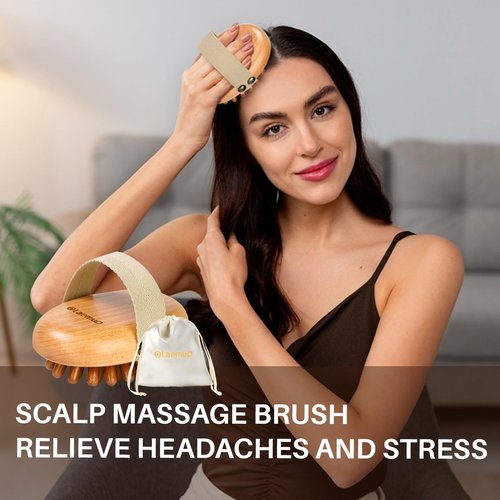 Olaemuo Wood Therapy Massage Tools for Belly Fat,Wooden Massage Body Brush for Cellulite Remover, Cellulite Lymphatic Drainage Massager for Body Shaping, Maderoterapia Kit for Muscle Pain Relief