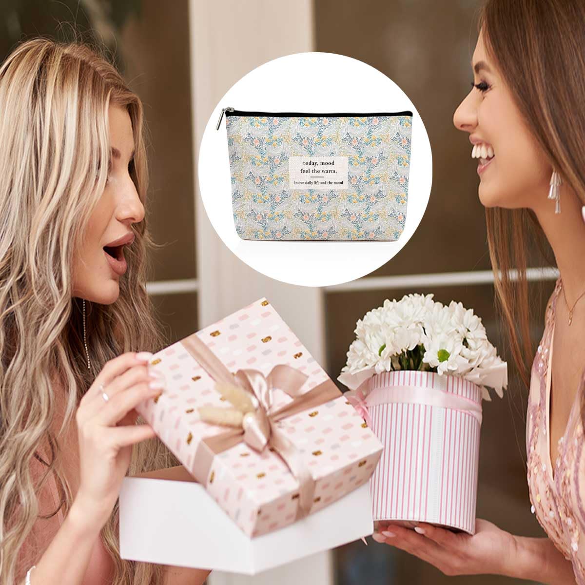 Aesthetic Floral Makeup Bag Inspirational Quotes Cosmetic Bags for Women Doctor Nurse Daughter in Law Friendship Gifts Zipper Pouch Appreciate Gifts Travel Toiletry Bag for Birthday Christmas