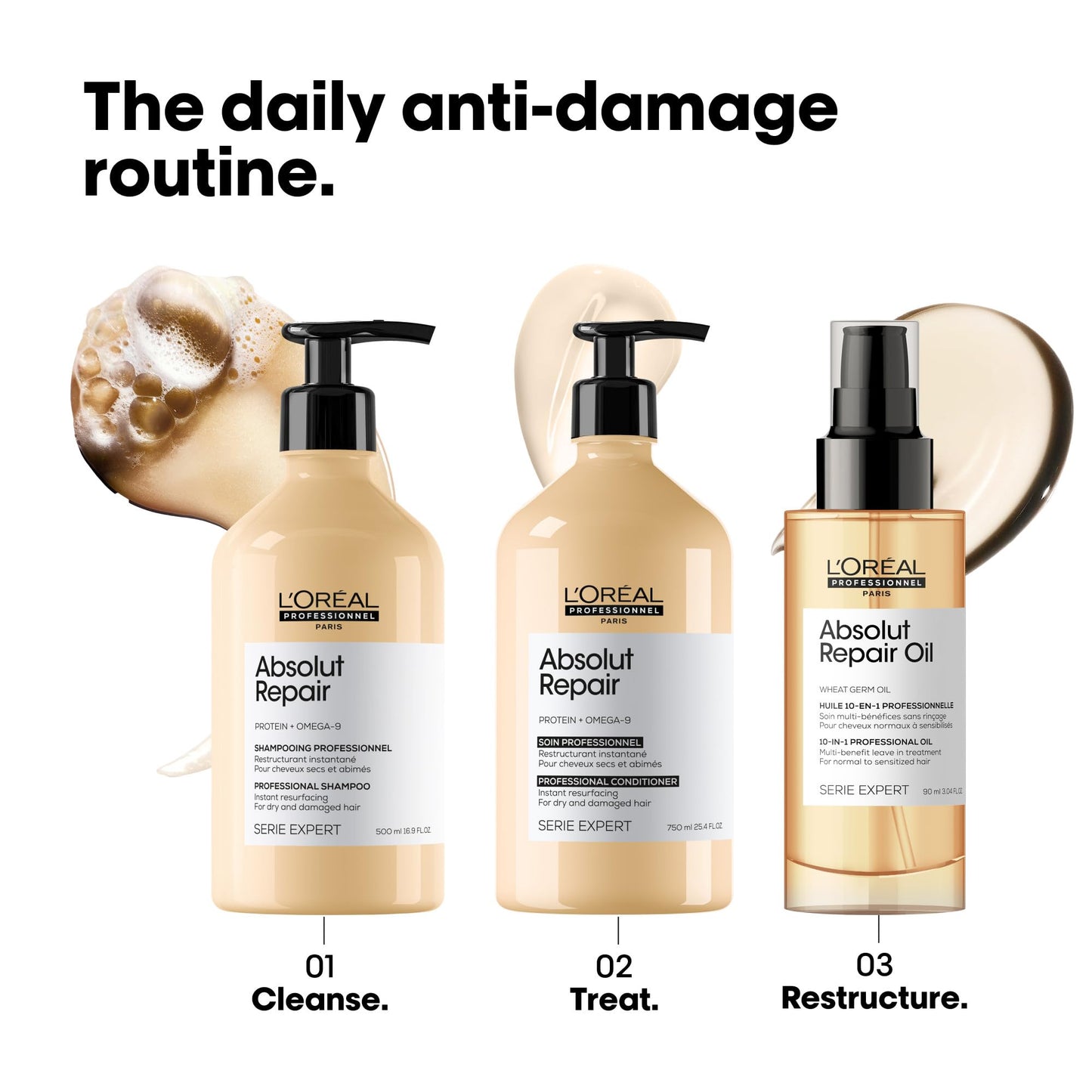 L'Oréal Professionnel Paris Absolut Repair 10-in-1 Oil – Nourishing Multi-Benefit Oil For Dry & Damaged Hair, Repairs Hair and Provides Shine
