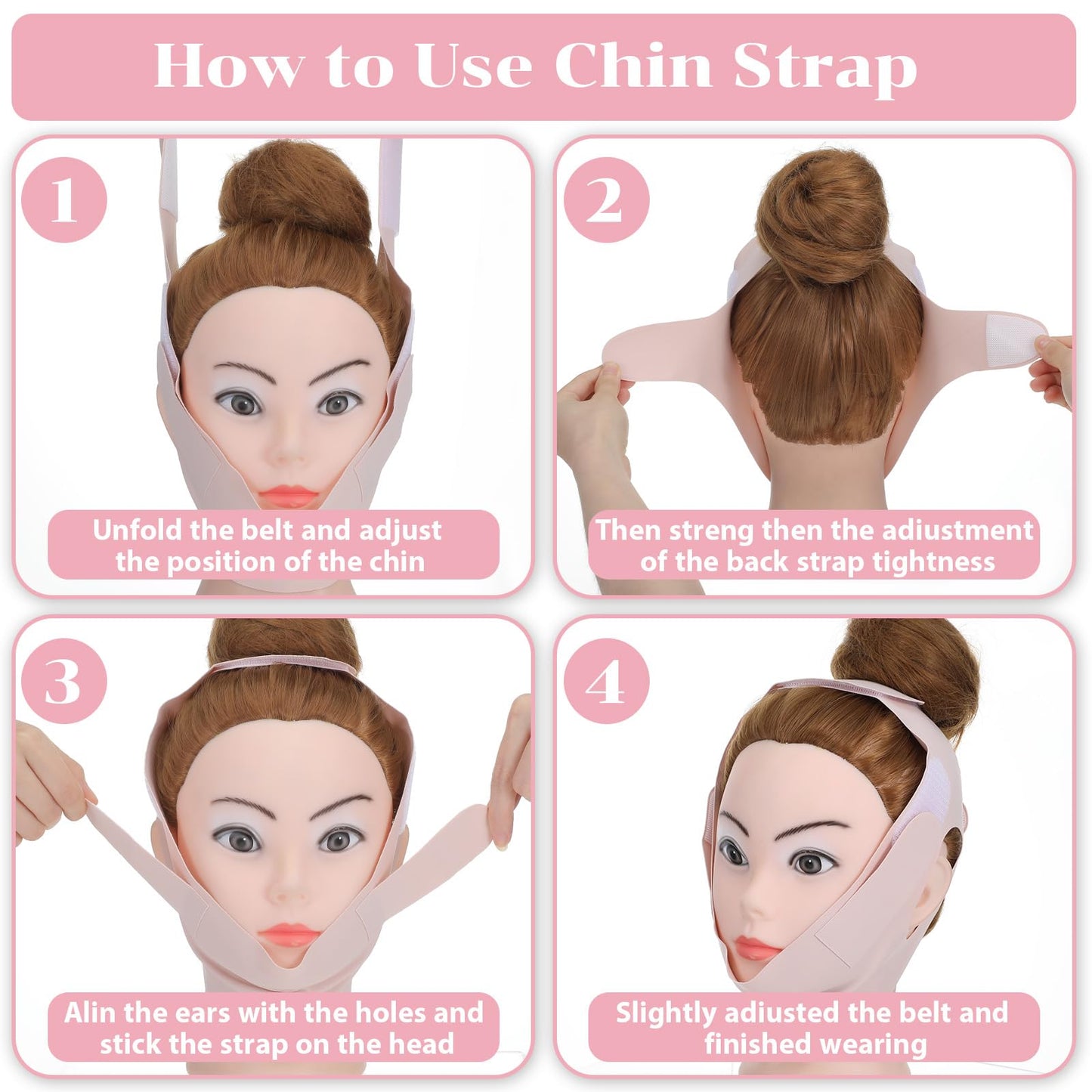 V-Line Lifting Chin Strap for Face Slimming Face Lifting Strap for Double Chin Reducer Reusable Double Chins Straps Faces Slimming Breathable Chins Straps for Women Sleeping Yoga