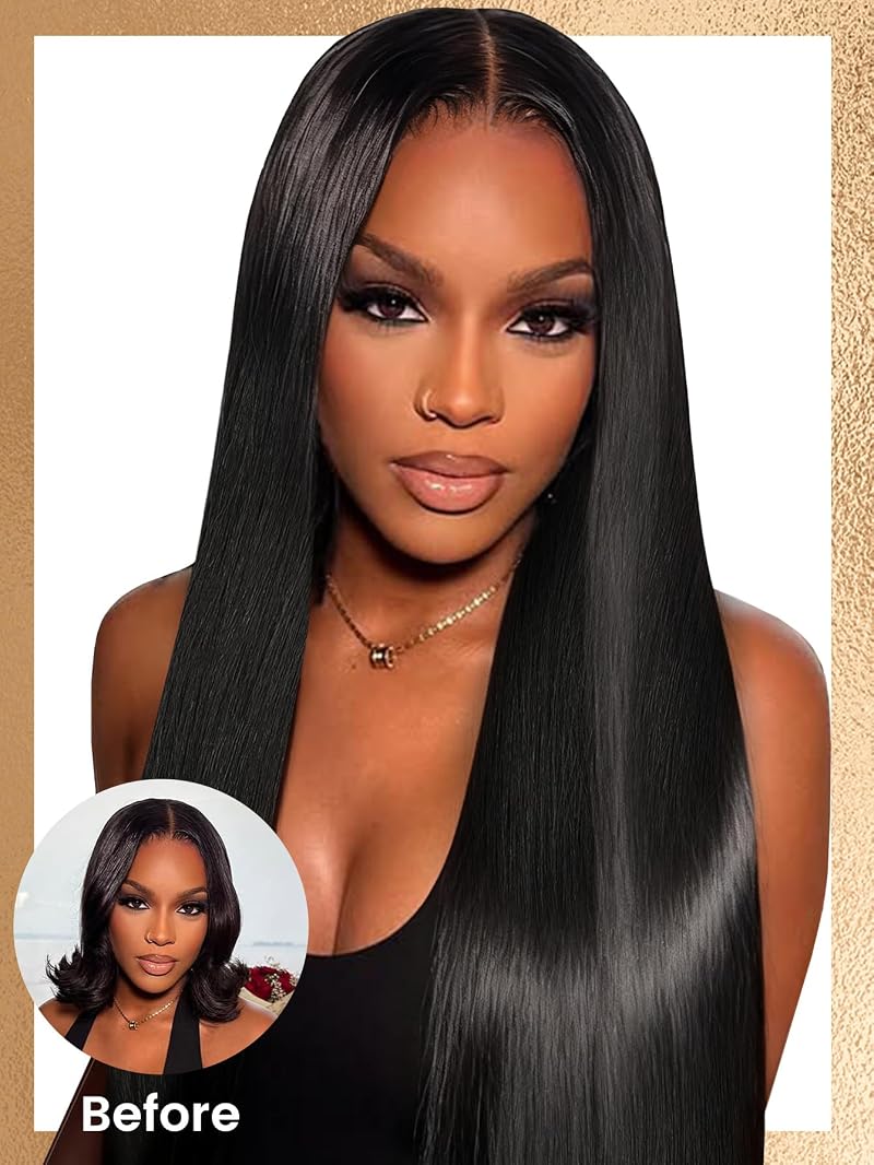 Sew-In Hair Extensions Kit 4-Layer Craftsmanship 3 Bundles 18, 20, 22" Natural Black