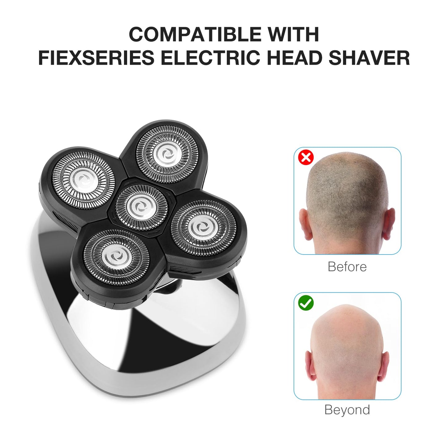 Freedom Universal 3PCS 5 Blades Shaver Replacement Heads Compatible with Freebird Freedom Bird and More 5 Blades Shaver Replacement Heads with Easy Clean Brush