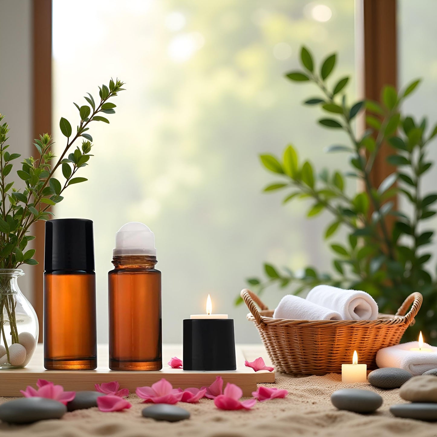 ZGLUZP 2 Pcs 50ml Brown Glass Essential Oil Roller Refillable Roll on Bottles Empty Deodorant Bottle Containers Rollerball Bottles for Fragrance Roller Refillable Containers