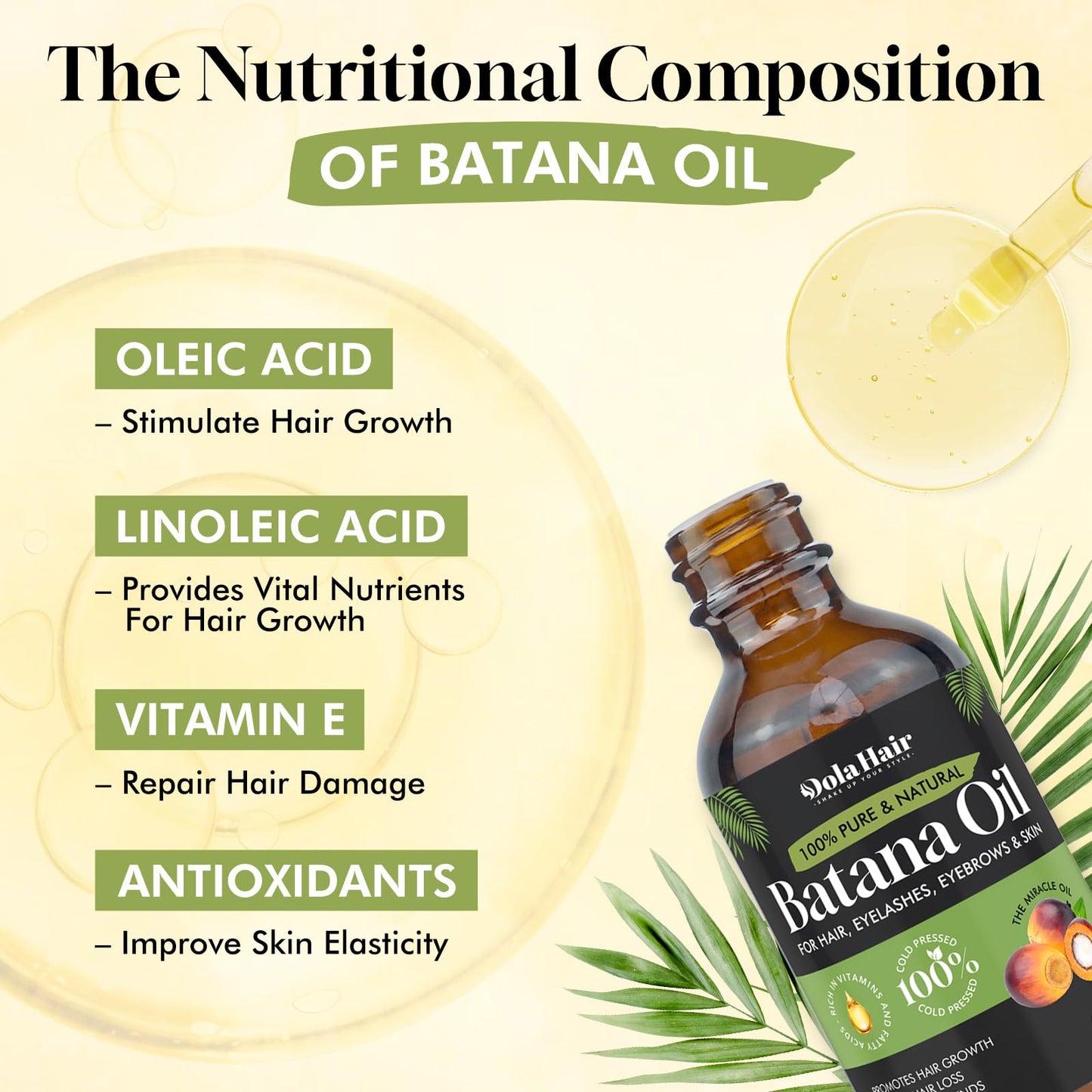 Batana Oil for Hair Growth Organics Pure Batana Hair Oil 100% Natural Batana Oil Nourishes Damaged Hair Natural Hair Growth Oil and Conditioner Batana Hair Oil 2.02 Fl Oz