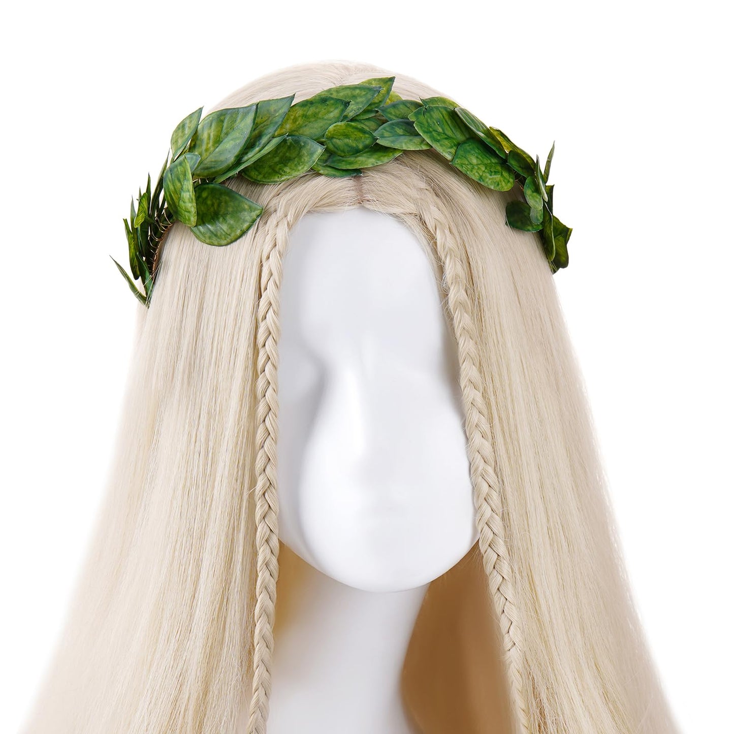 KorViSHOW Green Laurel Leaf Headbands - Elf Greek Crown Headpiece Fairy Medieval Forest Elven Headband for Women Men Halloween Renaissance Renfaire Cosplay Toga Costume Hair Accessories