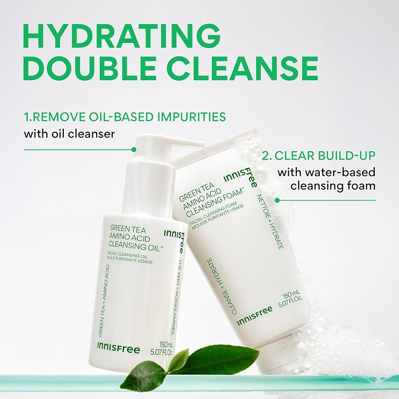 Hydrating Green Tea Cleansing Oil for Face – Gentle Makeup & Sunscreen Remover