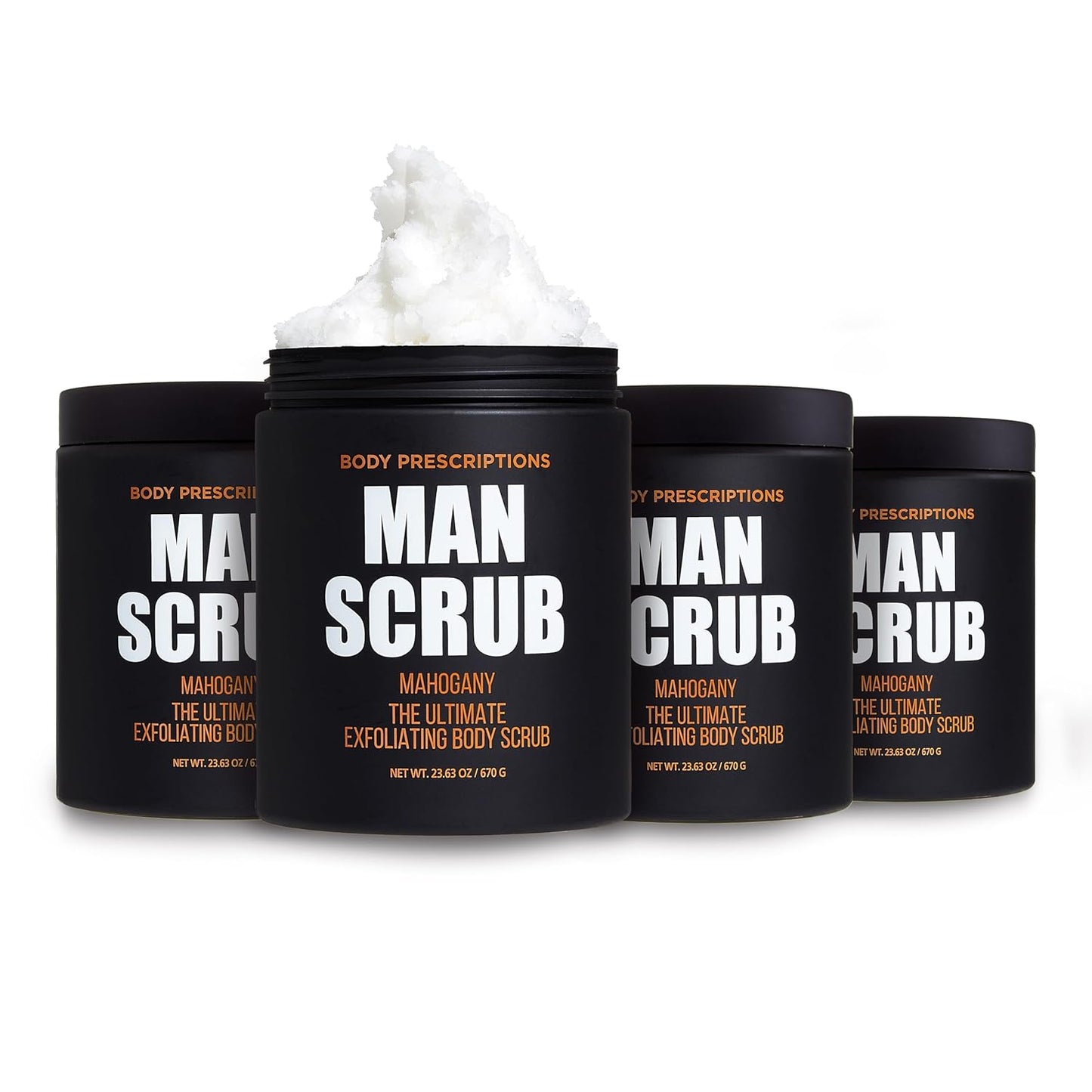 Men’s Charcoal Exfoliating Body Scrub – 21oz Cleansing Wash for All Skin Types