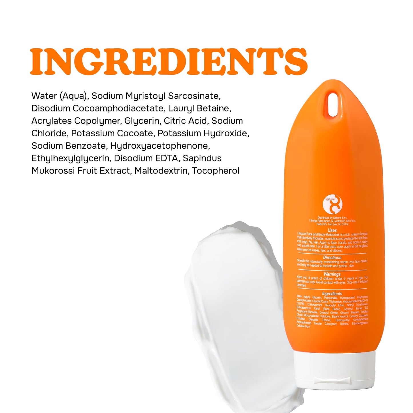 LIFEGUARD Daily Body & Face Moisturizer - Deep Hydrating and Moisturizing for Face and Body, Daily use, Suitable for All Skin Type, Sensitive Skin, Lightweight - 8 fl. oz.