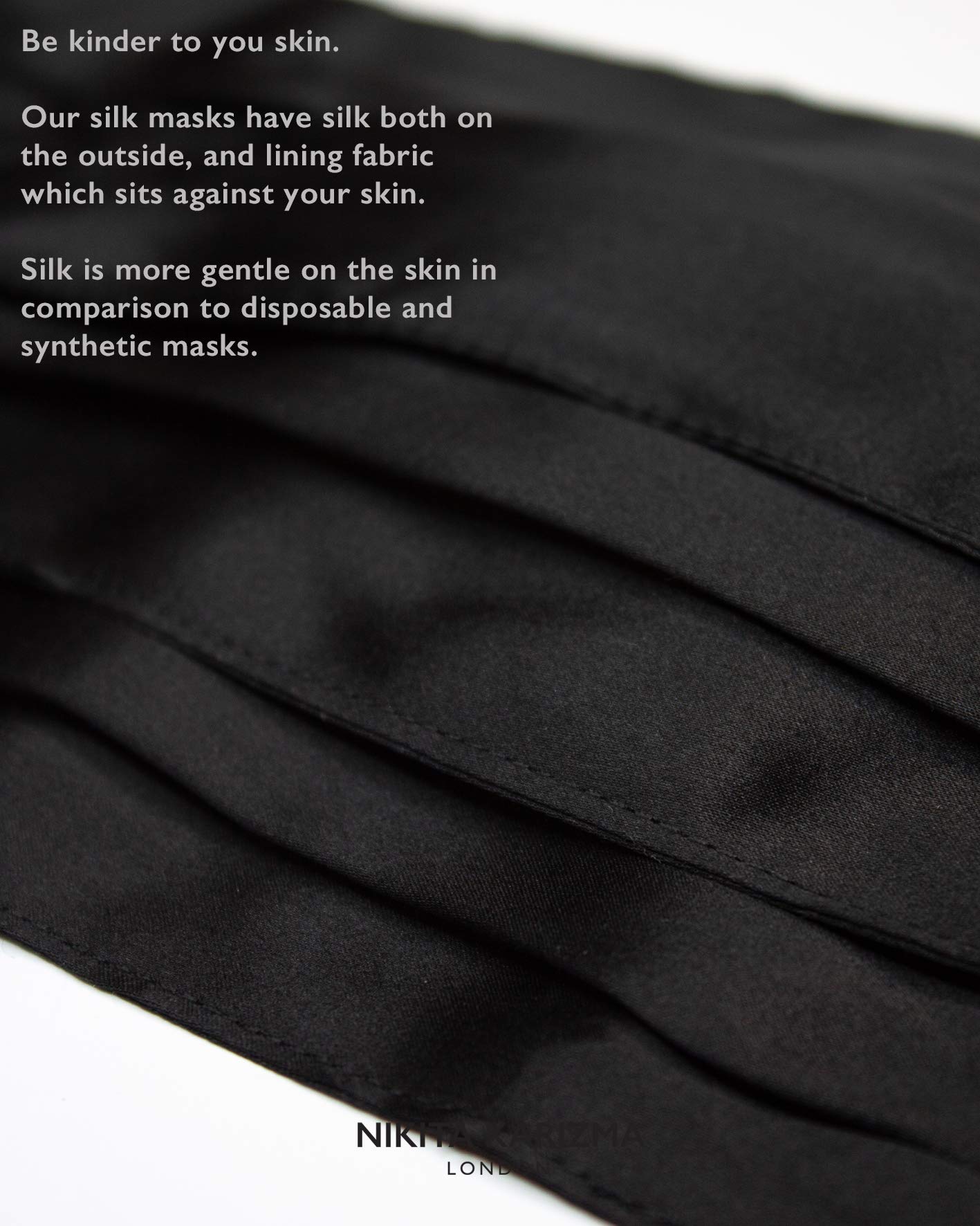 KARIZMA Beverly Hills Silk Face Mask 3 Pack Collection. Black Fashionable Designer Face Mask for Women. Washable Fabric Face Mask Reusable Facemask. 19 Momme Real Mulberry Silk Masks