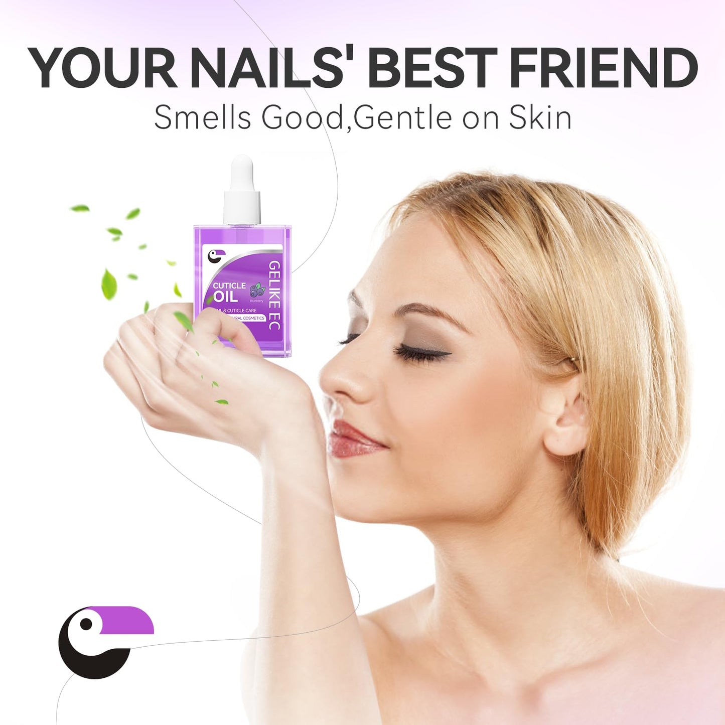 Nail Cuticle Oil for Moisturize and Repair - Gelike EC Easy and Quick Absorb Cuticles Care Treatment - Natural Blueberry Smells for Women and Men Dry Damaged Thin Nails
