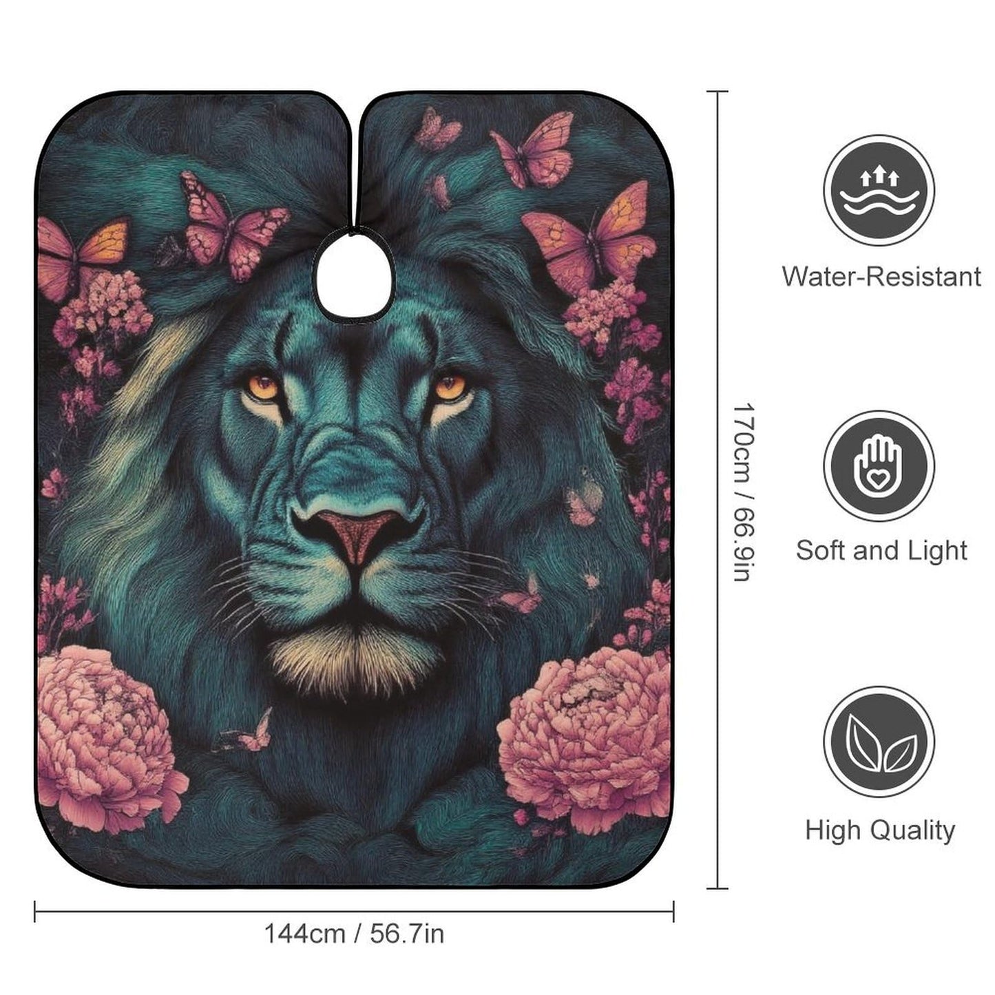 Extra Large Hair Cutting Cape - Lion Pink Floral Dyeing Salon Apron Haircut Gown for Hair Cutting & Styling