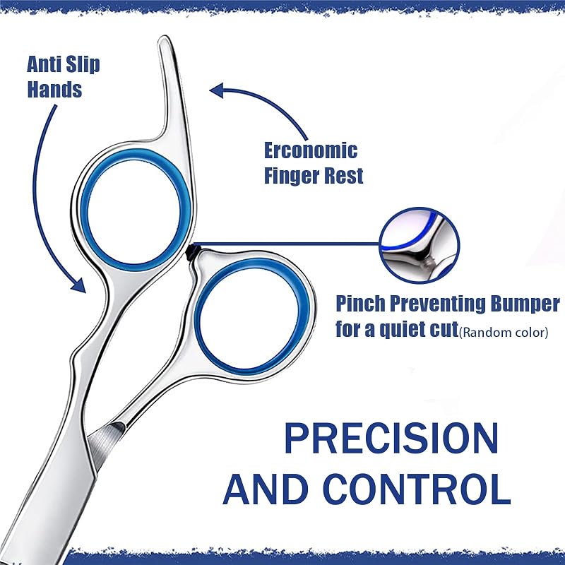 Sievic 27-Piece Hair Cutting Scissors Kit with Blue Variation – 6.5 Inch Stainless Steel Barber Shears, Thinning Shears & Salon Tools Set for Home & Studio