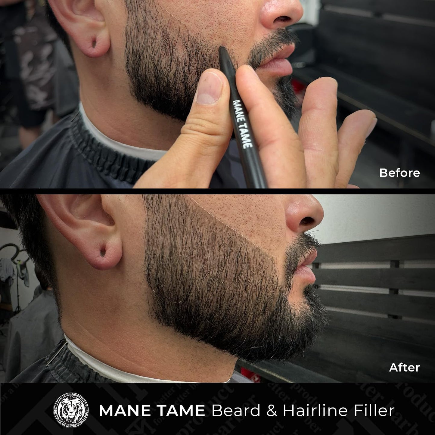 Mane Tame Retractable Beard & Hairline Filler – Water-Resistant Grooming and Styling Pencil, Long Lasting with Natural Finish, Fill Patches, & Strengthens Hairlines (2 Pack)