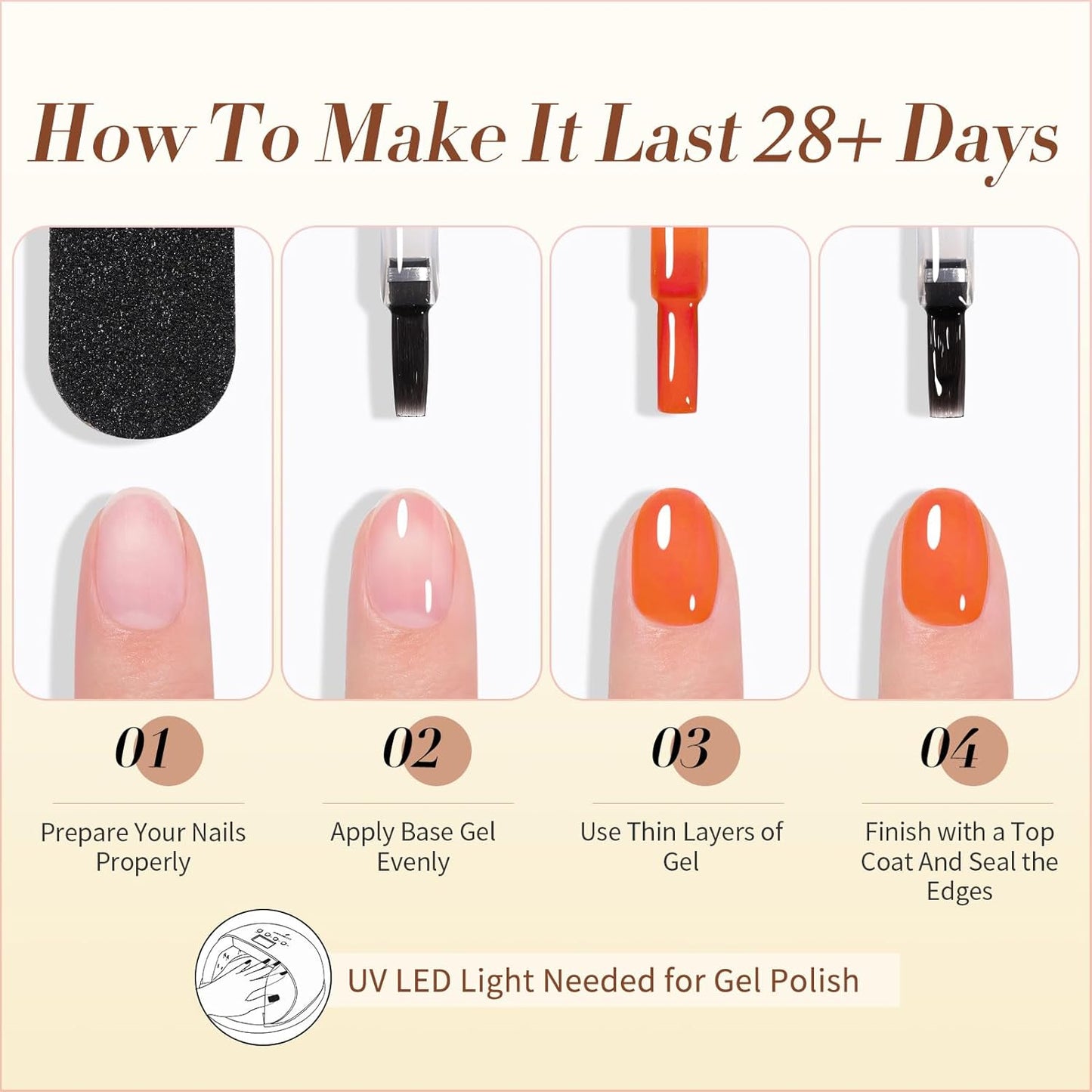 Born Pretty Neon Jelly Gel Nail Polish Set - Halloween Colors, Soak Off UV/LED for Salon & DIY