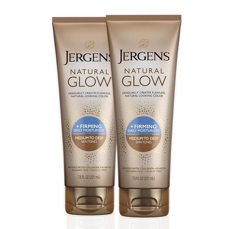 Self Tanner Body Lotion with Firming +Glow — Medium to Tan Skin Tone, 2 x 7.5 oz