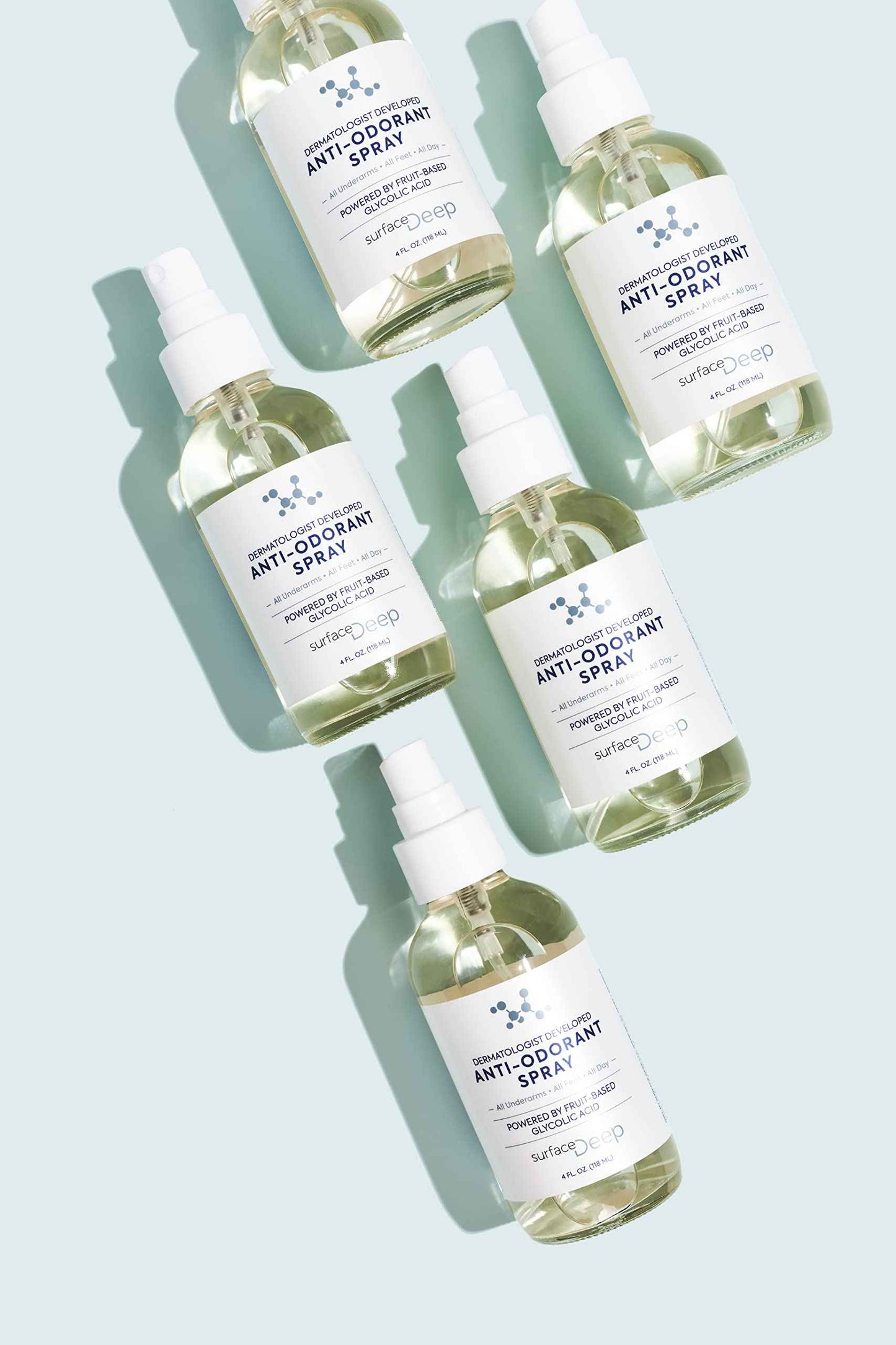 Surface Deep Natural Spray Deodorant for Men/Women, Anti-Odorant, Natural Spray Deodorant for Women and Men, Aluminum Free, Vegan, Cruelty Free. Dermatologist Developed.