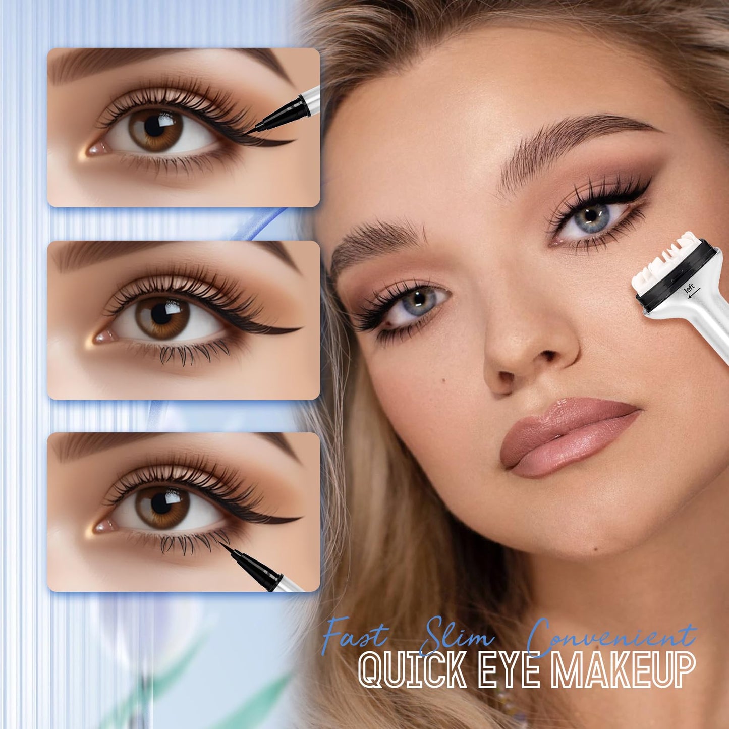 GEMERRY Lower Lashes Stamp Waterproof & Long Lasting 2 in 1 Bottom Eyelash Stamps Kit With Ink(Black)