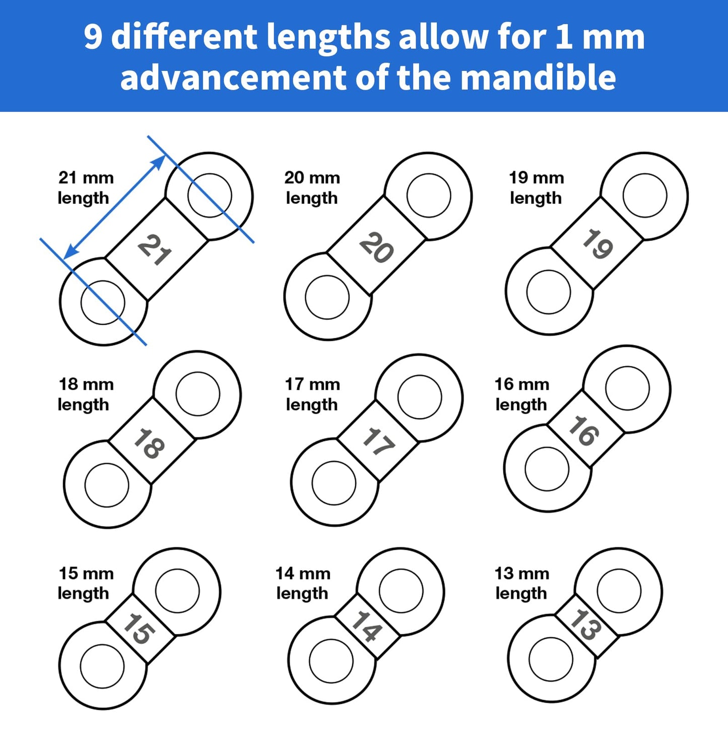 20PCS Replacement Elastic Straps for Meyson EMA Application (Blue, 19 mm)