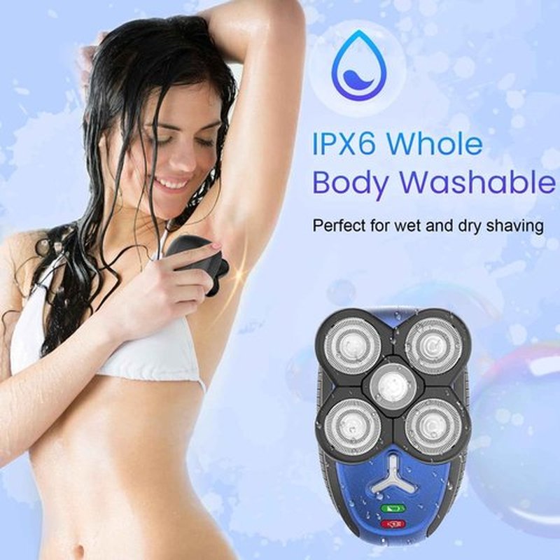 Electric Shaver for Women, 5 in 1 Electric Razors for Women, Ladies Head Shaver for Woman Pubic Hair, Portable Rechargeable Wet Dry Women's Body Shavers for Shaving Face, Legs, Head, and Underarm
