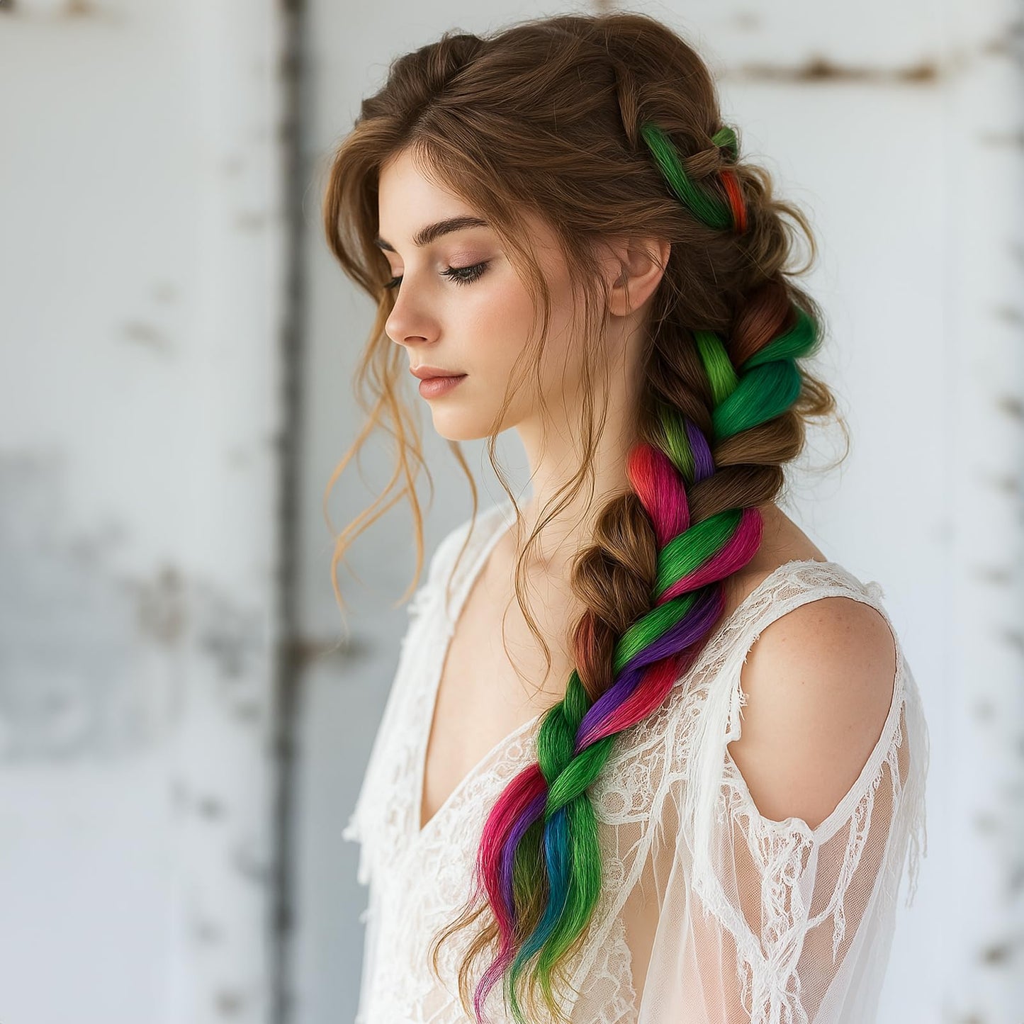 32 PCS Clip in Colored Hair Extensions for Kids, 20 Inches Rainbow Long Straight Hairpieces Synthetic,BEAHOT Hair Extensions-Pretty Gift for Cosplay Dress Up Fashion Party Birthday（32 Colors)