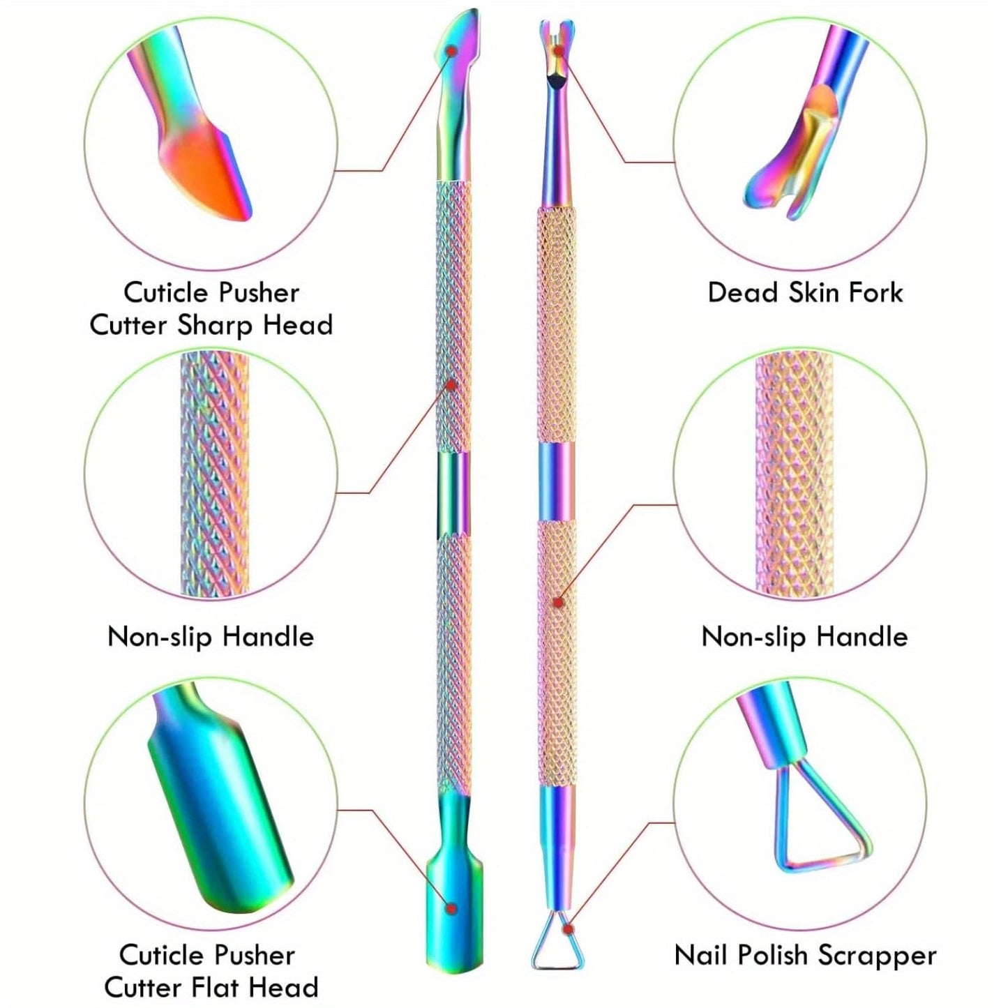 Cuticle Nipper, Curved Cuticle Scissors, Cuticle Remover Trimmer Pusher Nippers, Precision Manicure Scissor Nail Cuticle Trimmer, Professional Stainless Steel Nail Scissors for Cuticle Care - 4Pack