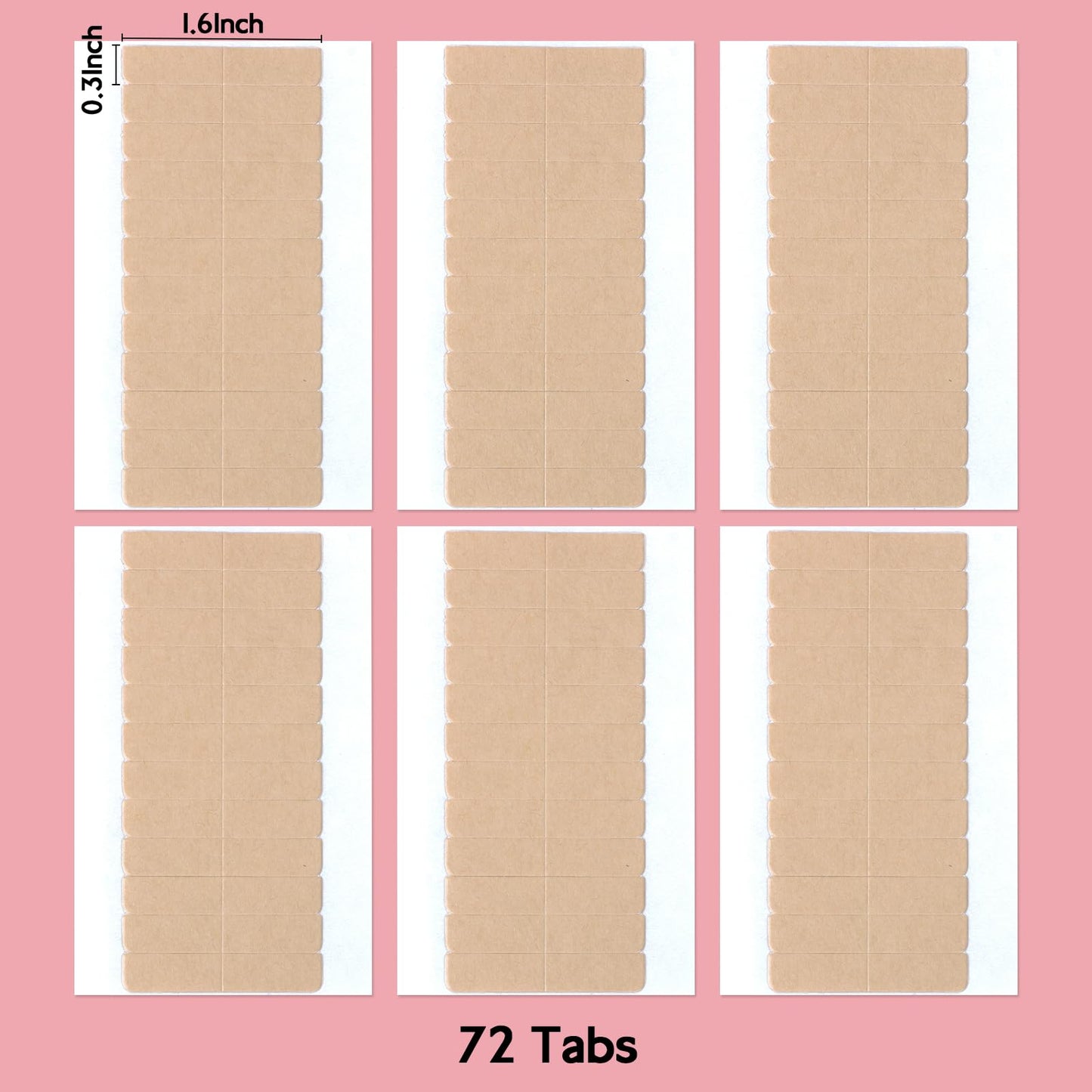 WENNALIFE Hair Extension Double Sided Replacement Tape Tabs, No Residue Transparent for Tape in Extensions, 72pcs 1.6x0.3 Inch/Piece