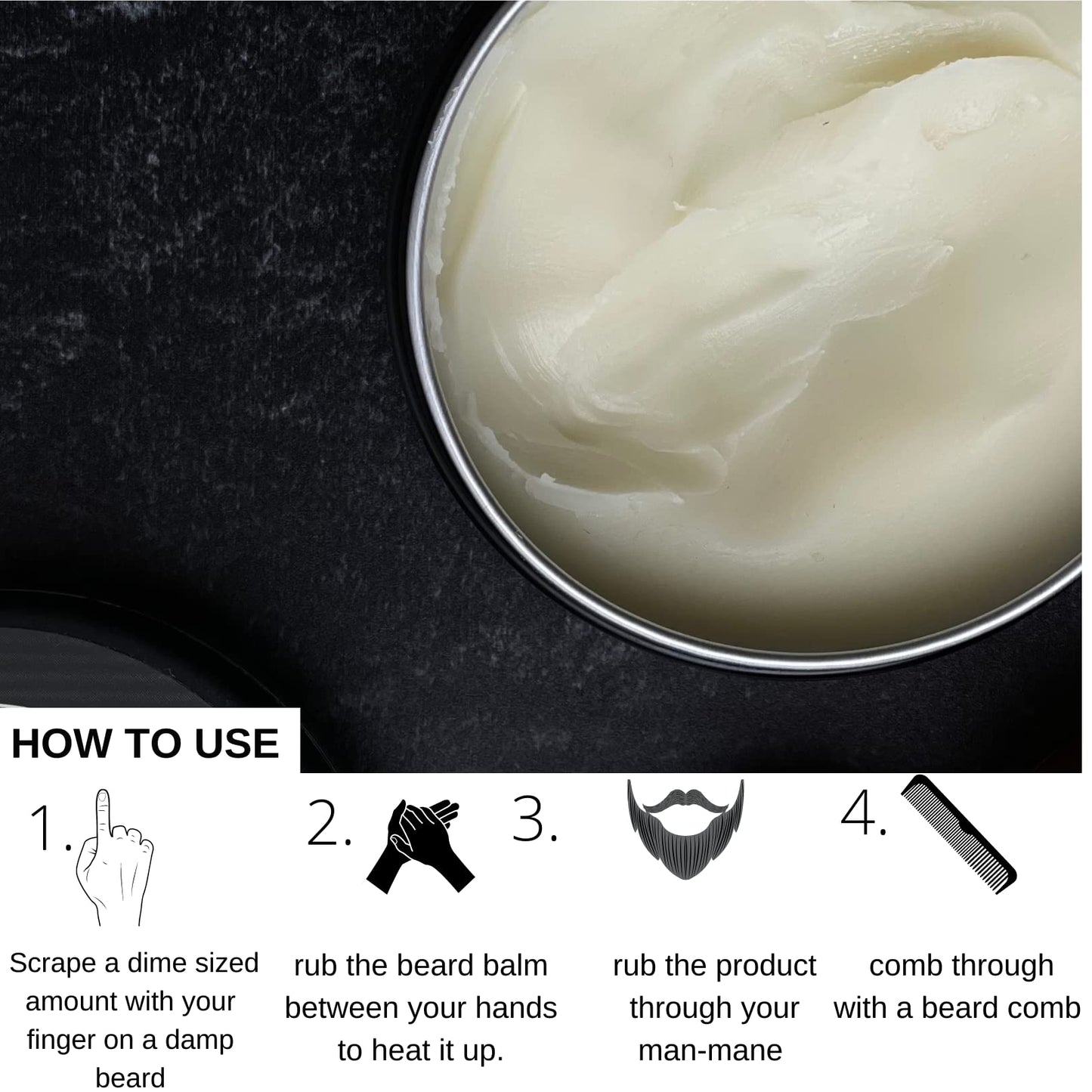 BAHAWAT Beard Balm Tobacco Oud - Styles, Strengthens & Softens Beards - Natural Beard Conditioner- ZERO GRIT Balm - reduces beard itch, 2 ounce