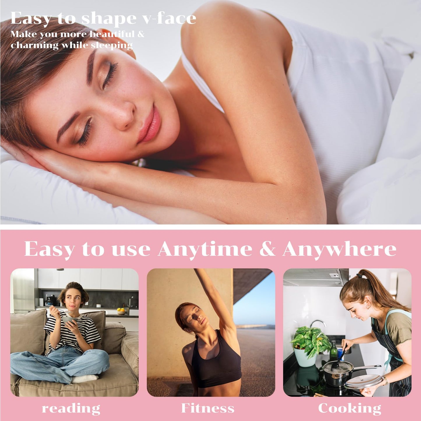 V-Line Lifting Chin Strap for Face Slimming Face Lifting Strap for Double Chin Reducer Reusable Double Chins Straps Faces Slimming Breathable Chins Straps for Women Sleeping Yoga