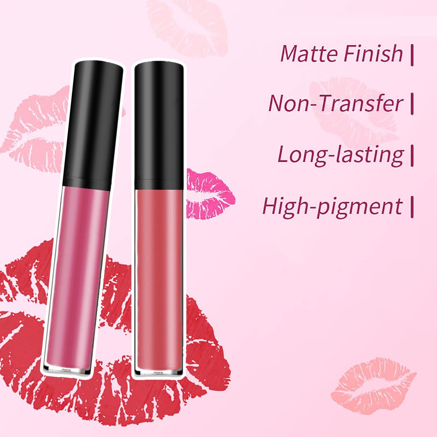 Ehucaow Lips Staining Lip Oil, Beryse Lip Stain Oil, Lips Sweet Staining Lip Oil, Long-Lasting Moisturizing, Matte, light and Not heavy, Multiple Colors (#1 Amore * 2)