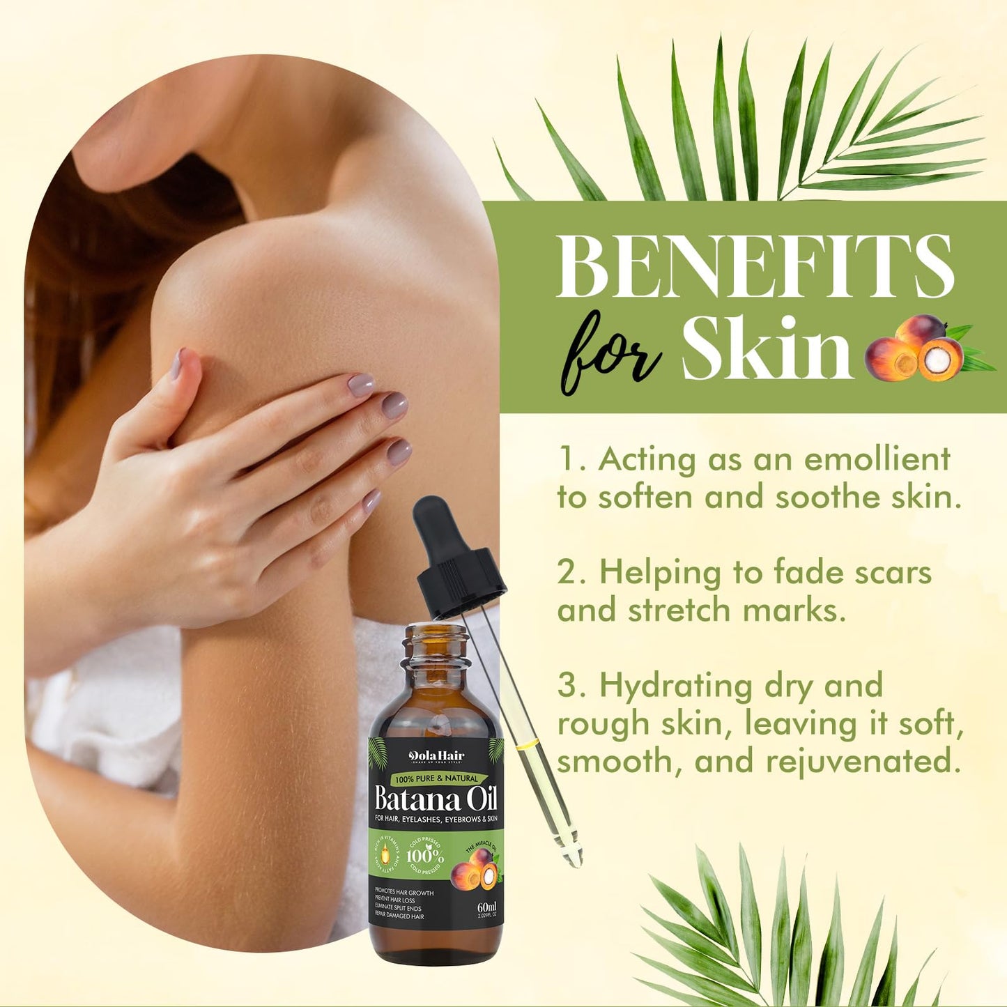 Batana Oil for Hair Growth Organics Pure Batana Hair Oil 100% Natural Batana Oil Nourishes Damaged Hair Natural Hair Growth Oil and Conditioner Batana Hair Oil 2.02 Fl Oz
