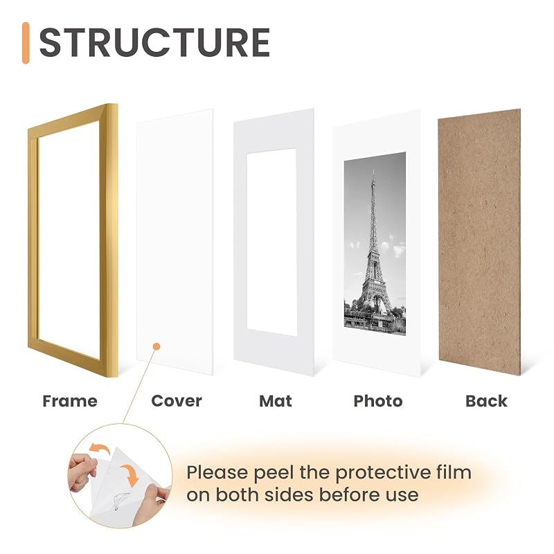 Upsimples 18x24 Picture Frames Set of 5, Gold - Gallery Wall