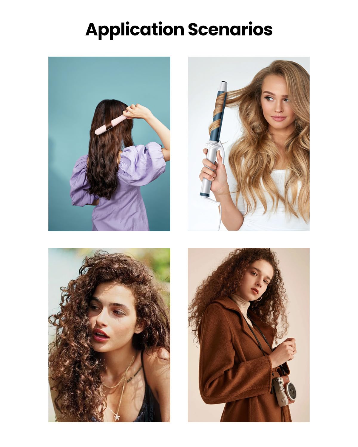 20-Pack Hair Curlers Spiral Perm Rods for Long and Short Hair, 15cm Spiral Curly Heatless Hair Ties for Women, DIY Hair Styling Rollers for Natural Curls and Waves