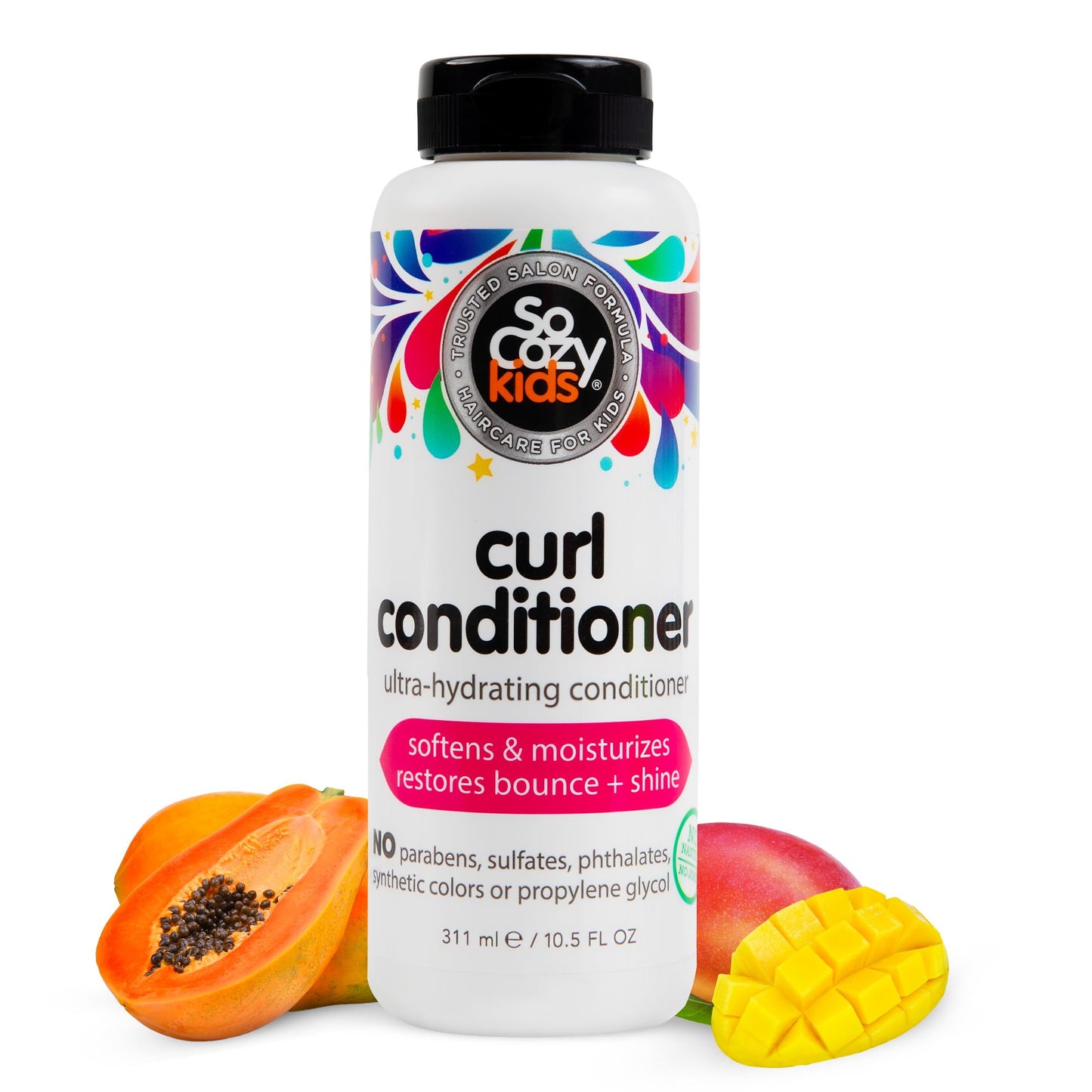 SoCozy Curl Conditioner | For Kids Hair | Softens, Restores Bounce and Shine | No Parabens, Sulfates, Synthetic Colors or Dyes, Sweet-Crème, 10.5 Fl Oz
