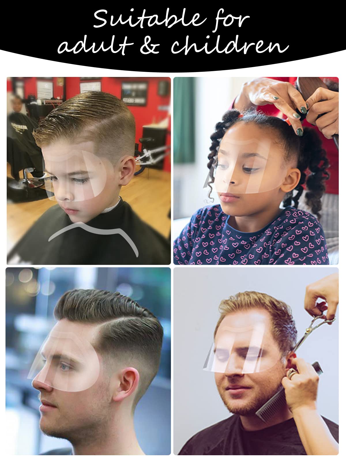 300 PCS Shower Face Eye Shields EBANKU Microblading Permanent Makeup Shower Visors for Adults Disposable Plastic Face Shields for Hairspray Salon Eyelid Aftercare