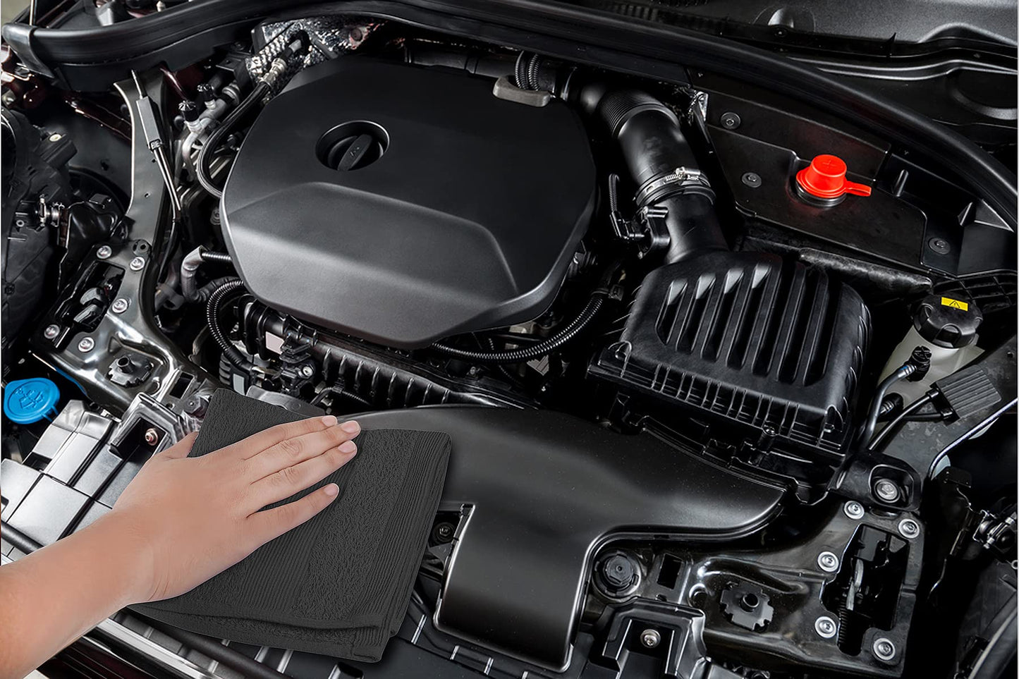 Premium Wash Cloths Pack of 12 (13" x 13") 100% Ring Spun Cotton | Luxury Washcloths | Ultra Soft Face Towels | Highly Absorbent Wash Cloths for face (Grey)