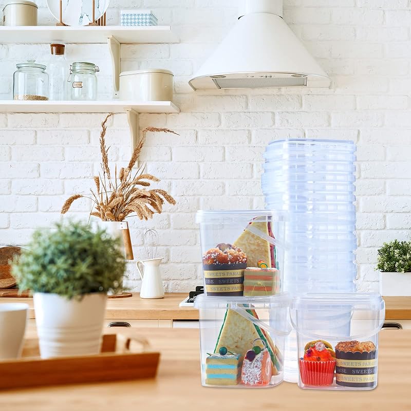 50 Pack 68 Oz Square Deli Containers with Lids - BPA Free Food Storage