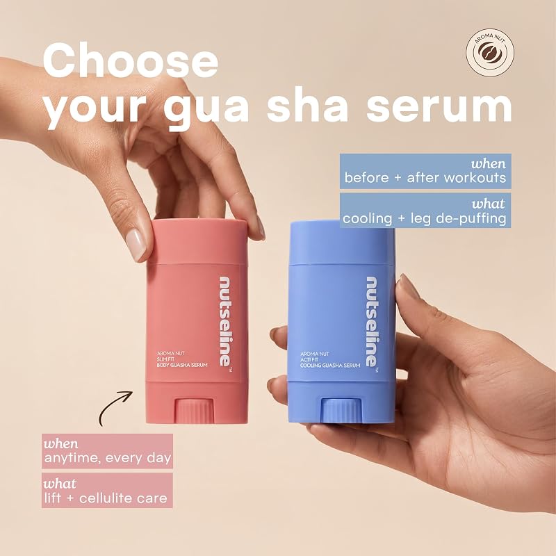 Nutseline Body Firming Serum with Built-In Gua Sha Tip, 60 ml – Niacinamide 3%, Neck & Body Contouring Oil-Serum