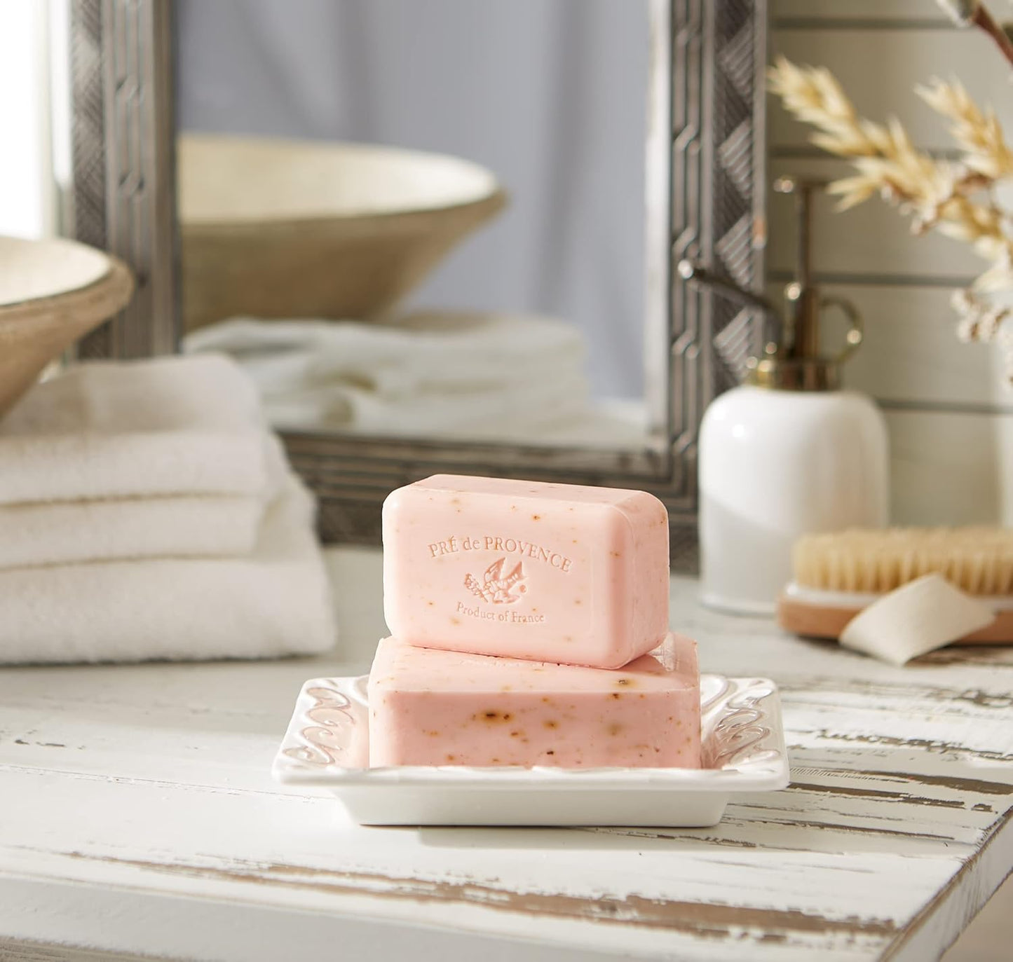 Pre de Provence Starflower Soap Bar - Organic Shea Butter, Quad Milled, 8.8 oz Natural French Skincare