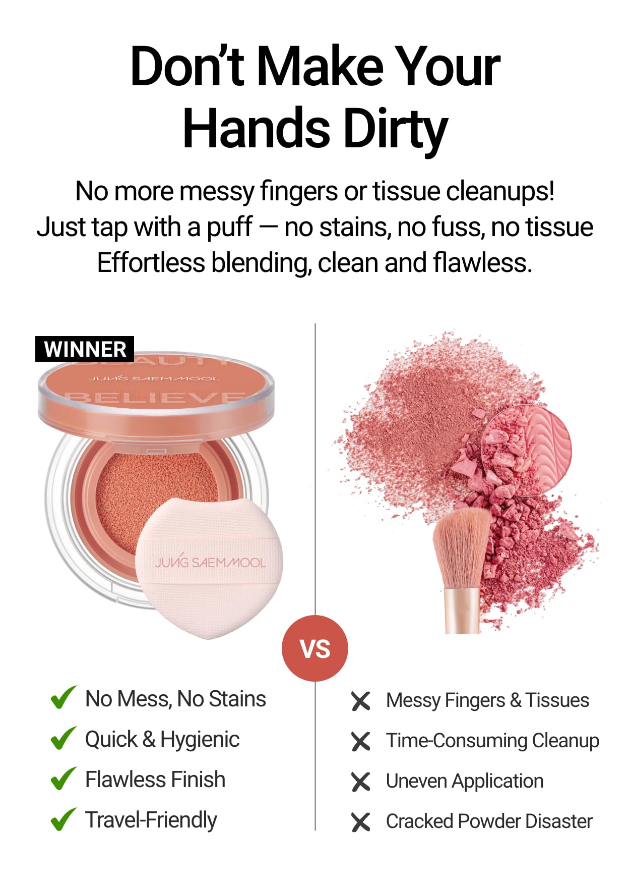 JUNGSAEMMOOL Artist Cushion Blush (Odd Mauve) | Easy to Blend, Lightweight, Hydrating Korean Makeup Cushion Blush for Dewy & Glowing Cheeks