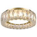 Gold 11 Inch Dimmable Crystal Flush Mount Ceiling Light Fixture