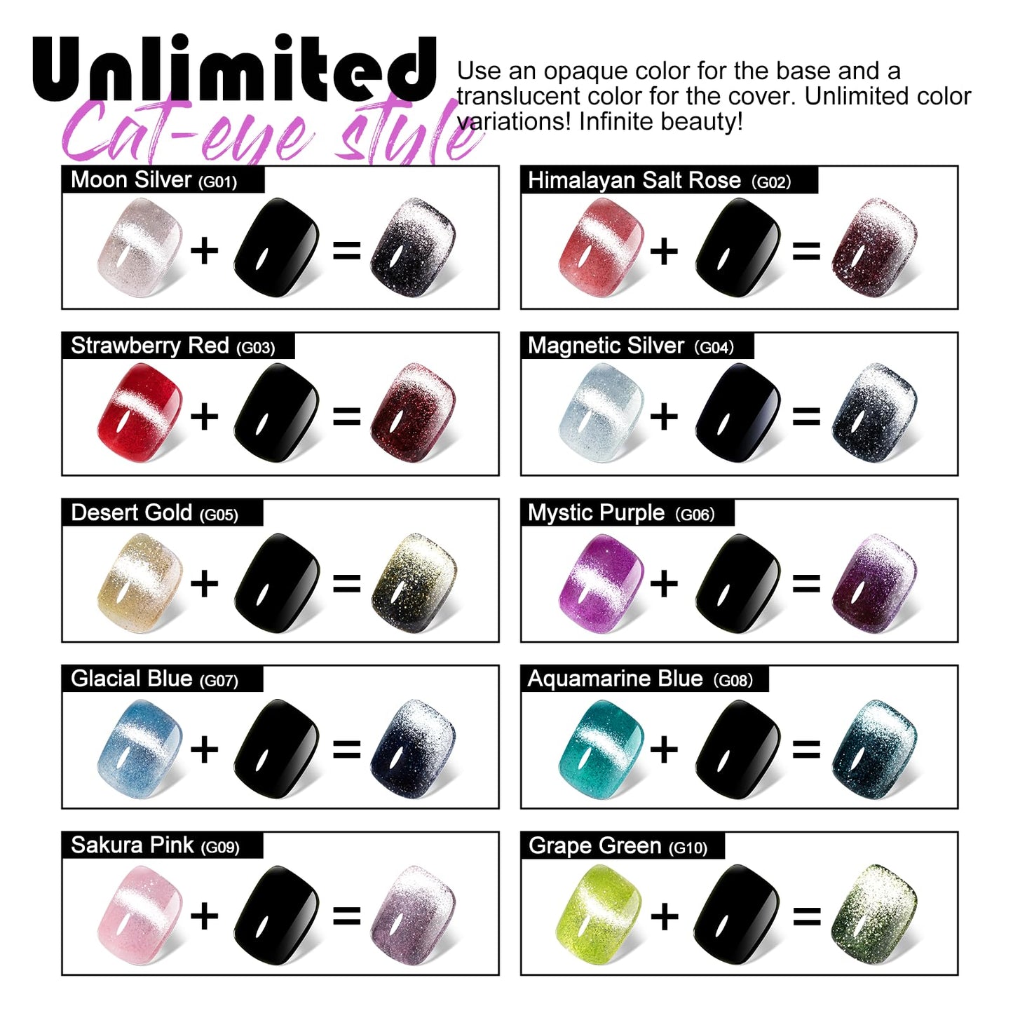 NXJ INFILILA Cat Eye Gel Nail Polish, 0.5 oz Magnetic Gel Nail Polish, Purple Glitter Holographic, Soak Off Salon Gel for Home Use (G06)