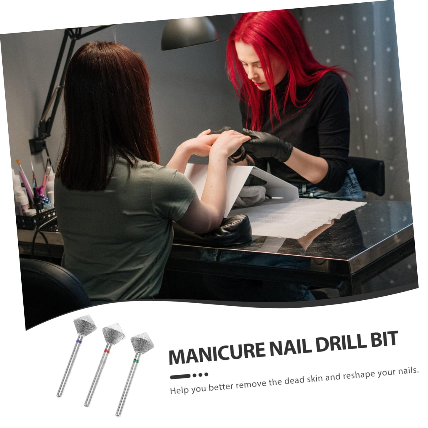 SAFIGLE Nail Art Polishing Drill Bits Set 3pcs Nail Grinding Head Tools Manicure Grinding Tool