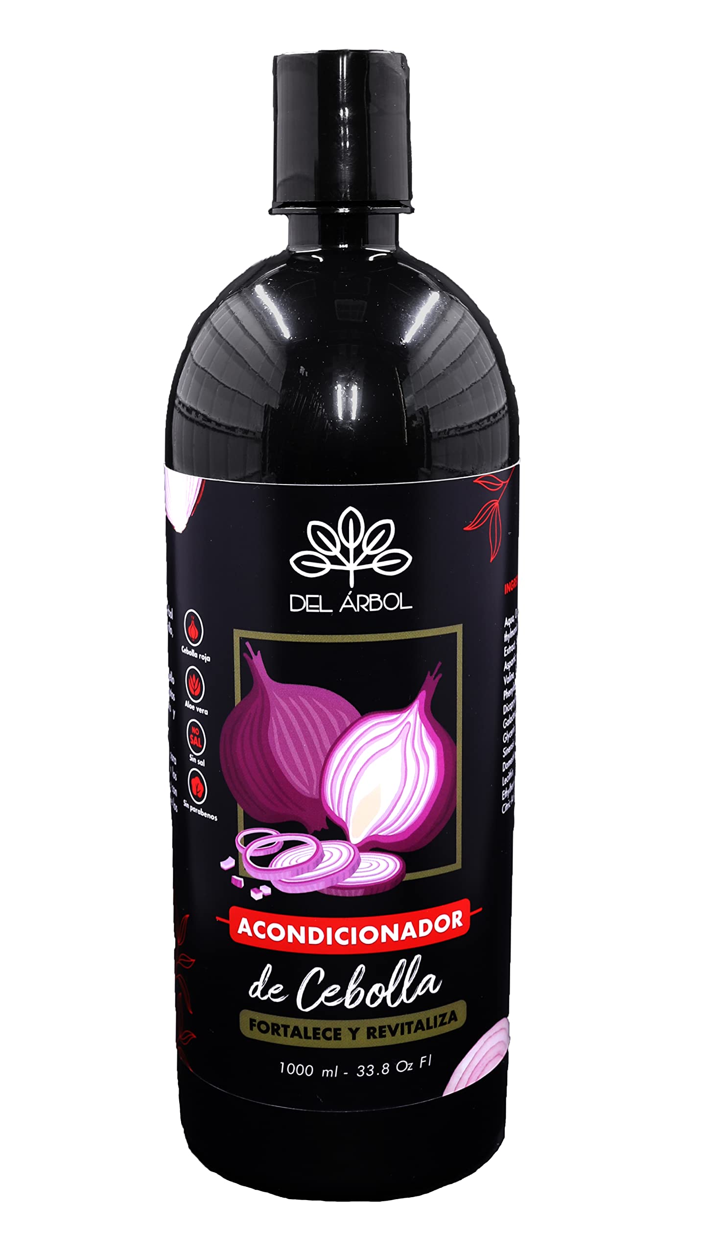 Onion Hair Conditioner DEL ARBOL. Red Onion and Aloe Vera Hair Strength Conditioner - Boosts Shine, Revitalizes Thinning Hair- Paraben Free - Family Size 33.8 fl. oz