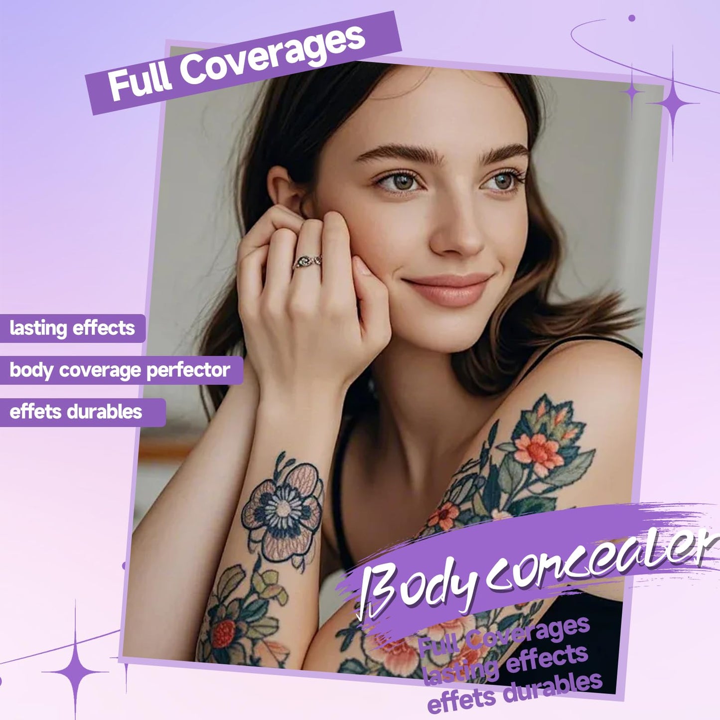 Beauty Body Coverage Perfector Waterproof, Leg & Body Makeup, All Over Complexion Perfector with Brush, Tattoo Makeup Cover Up Waterproof(1)